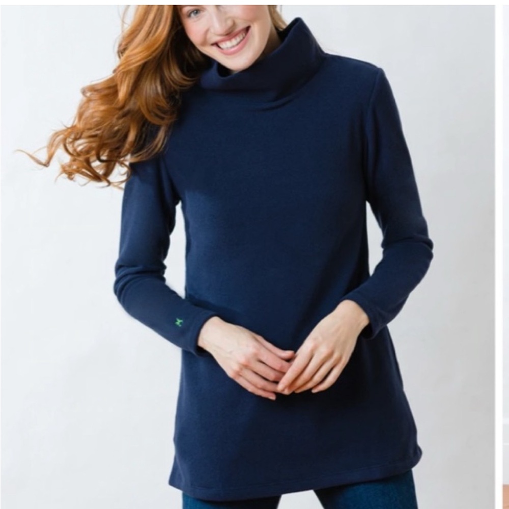 Tuckernuck Navy Blue Cowl Neck Sweater